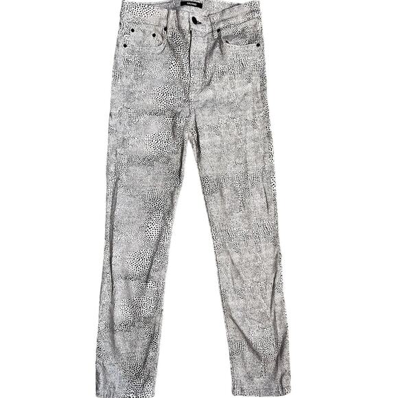 Aritzia GRLFRND Opposites Attract High-Rise Slim Black/White‎ Reed Jeans Size 26 - Picture 3 of 10